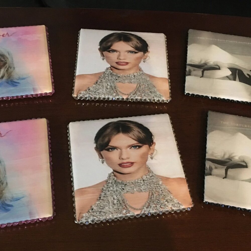 Set of 6 Coasters, Swiftie Lovers, Taylor Swift, Coasters, Gift Hademade, Custom
